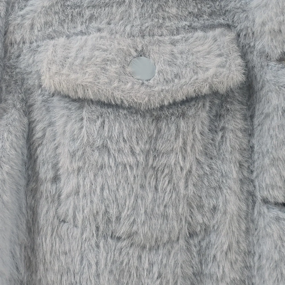 Banana Republic Light Blue Faux-Sherpa Button Jacket